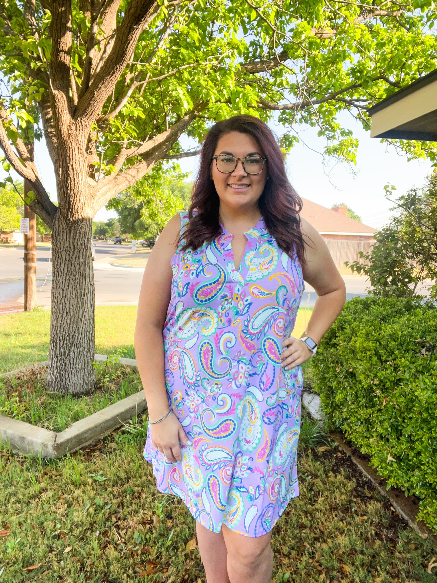 Lizzy Tank Dress - Lavender Paisley