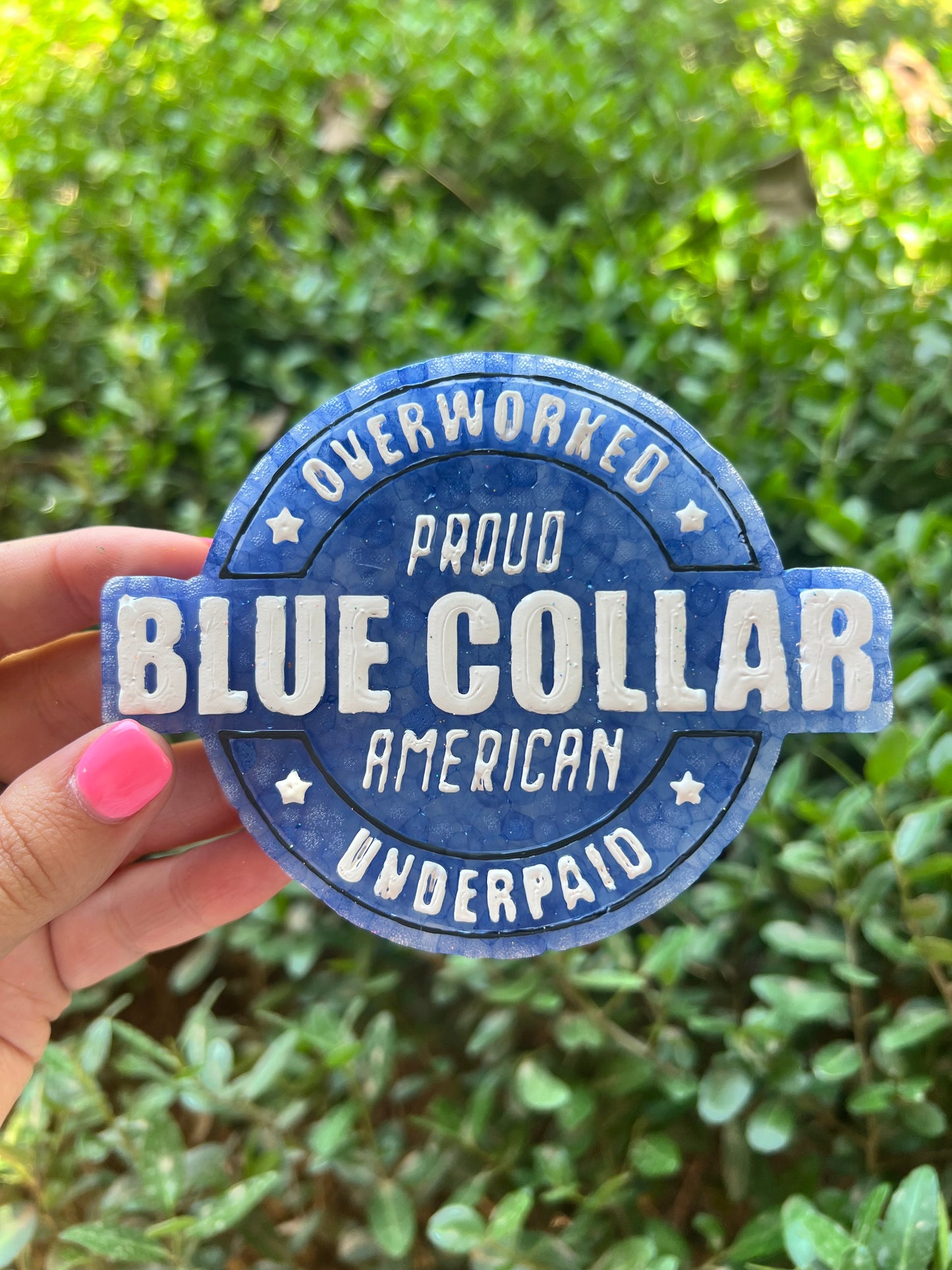 Blue Collar Worker Car Freshie