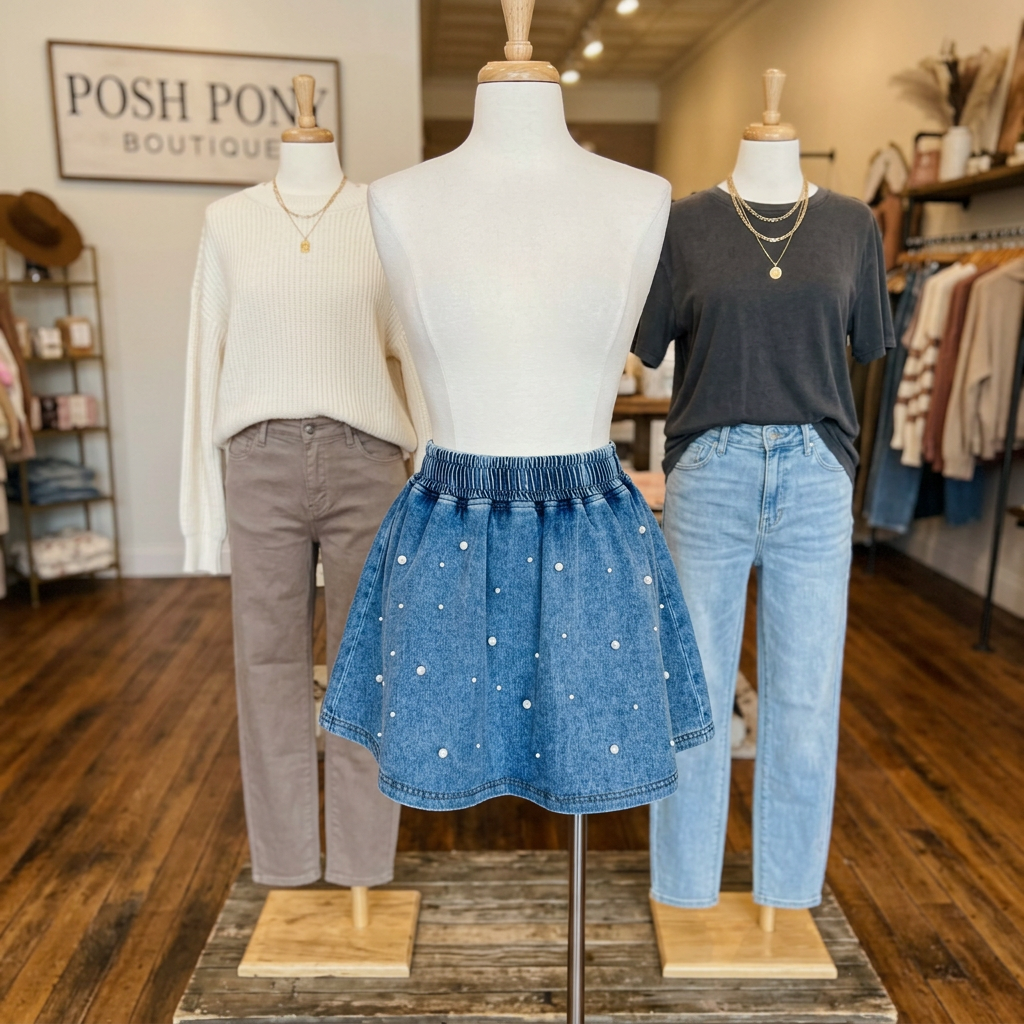 Pearl Breeze Denim Skort