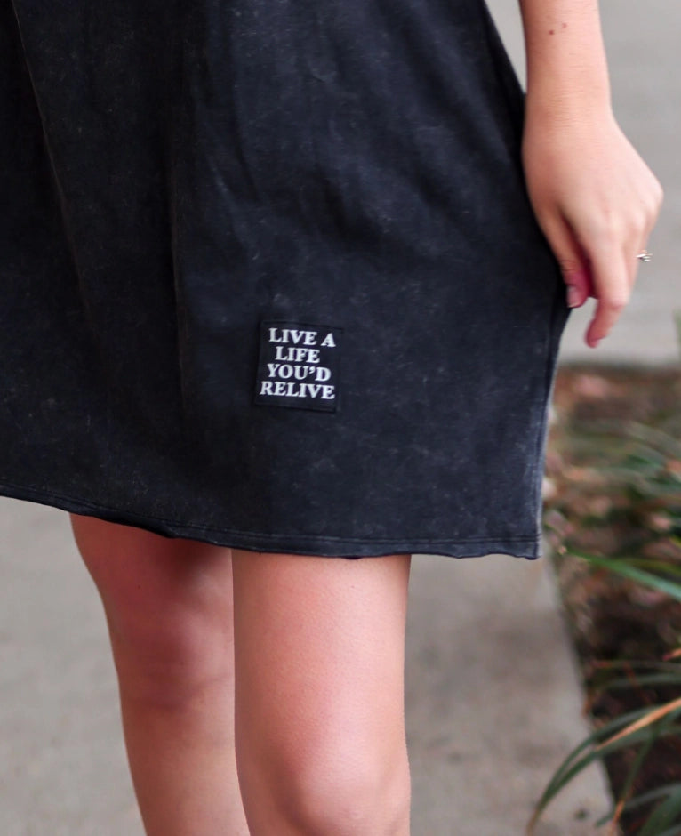 Mineral Wash Dress - Live the Life You'd Relive (Midnight)