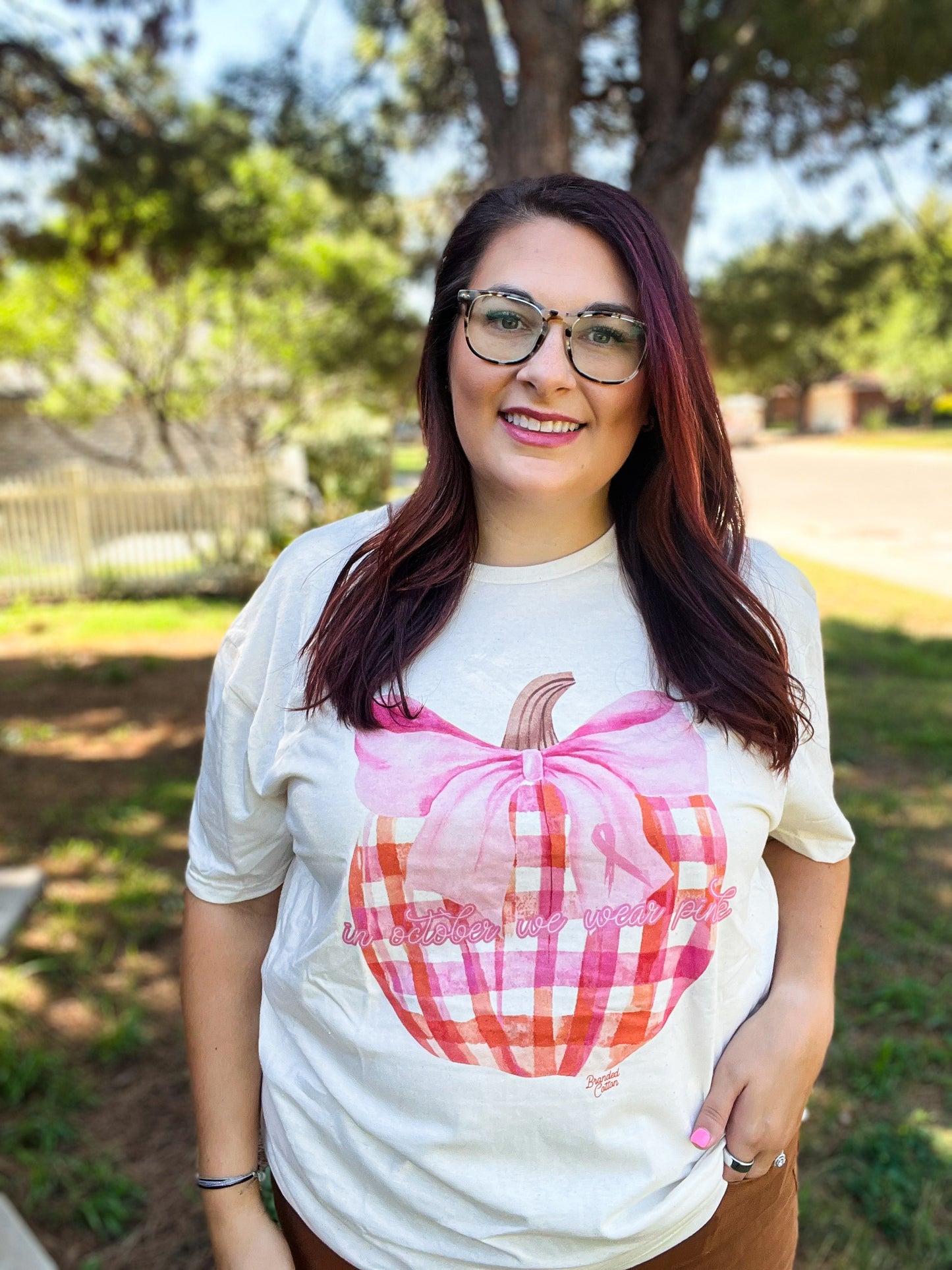 Pink Plaid Pumpkin