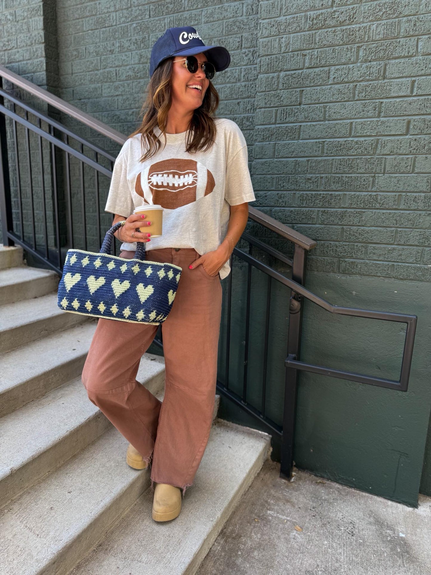 Linen Football Tee