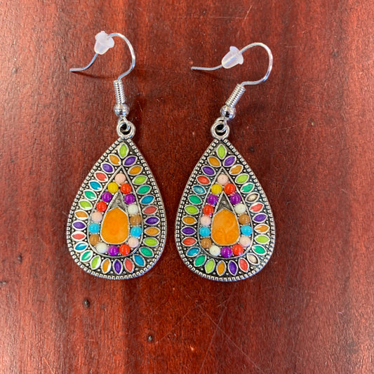 Multi-colored enamel Boho earrings