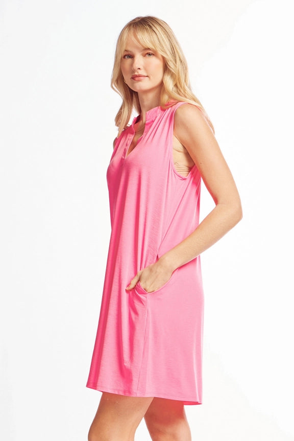 Lizzy Tank Dress - Neon Pink