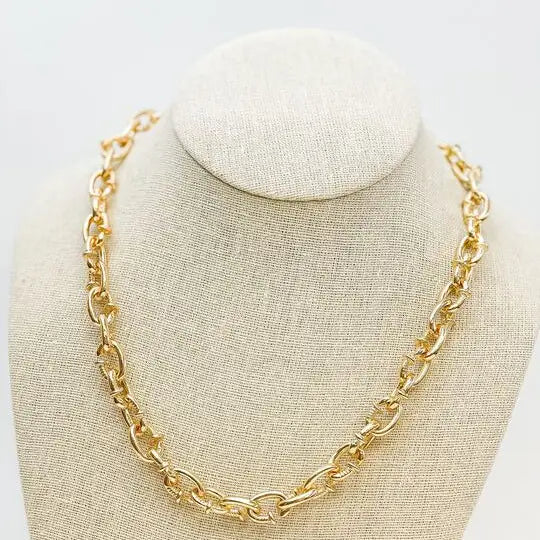 Chunky Gold Nail Link Necklace