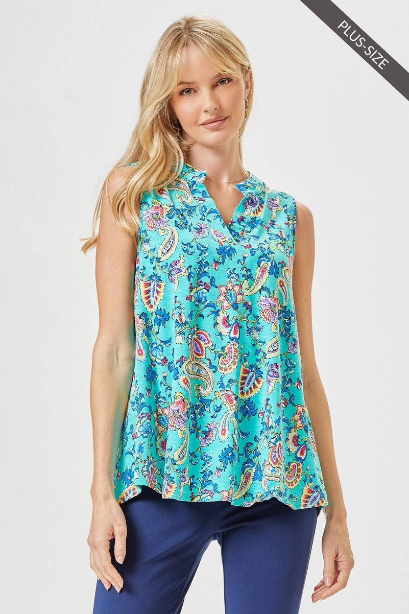 Lizzy Tank - Turquoise Multi