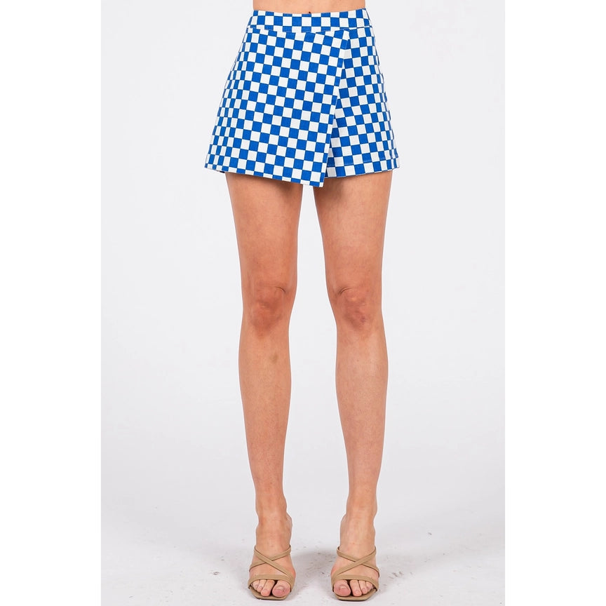 Game Day Checkered Overlay Skort