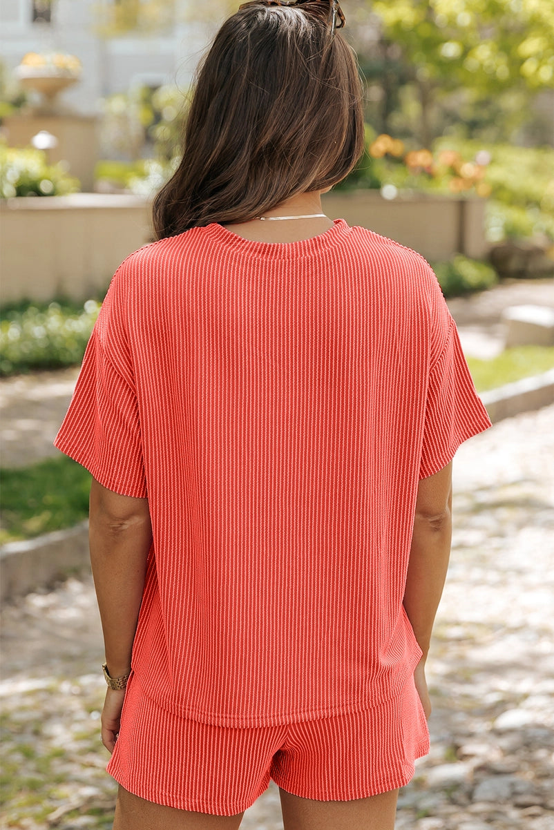 Ribbed Lounge Set - Sunset