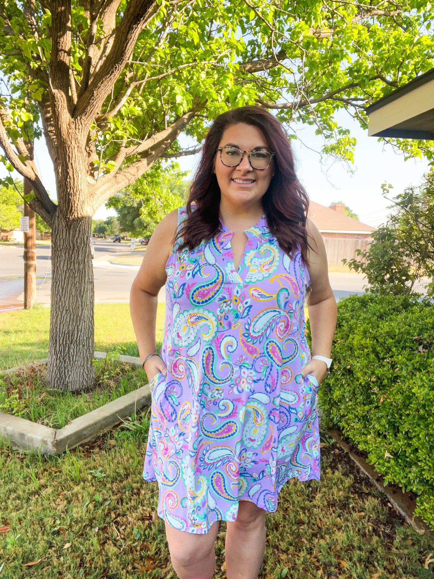 Lizzy Tank Dress - Lavender Paisley