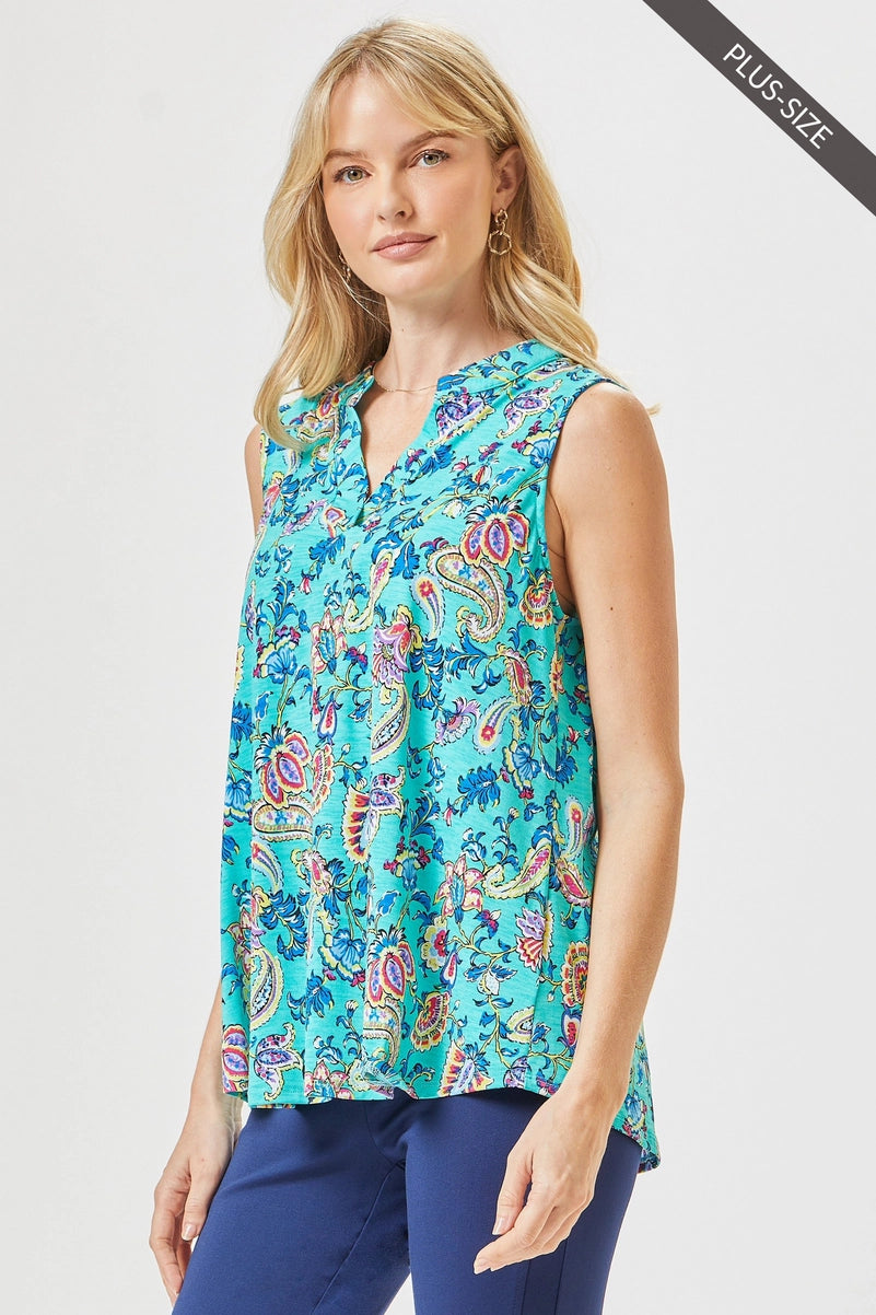 Lizzy Tank - Turquoise Multi