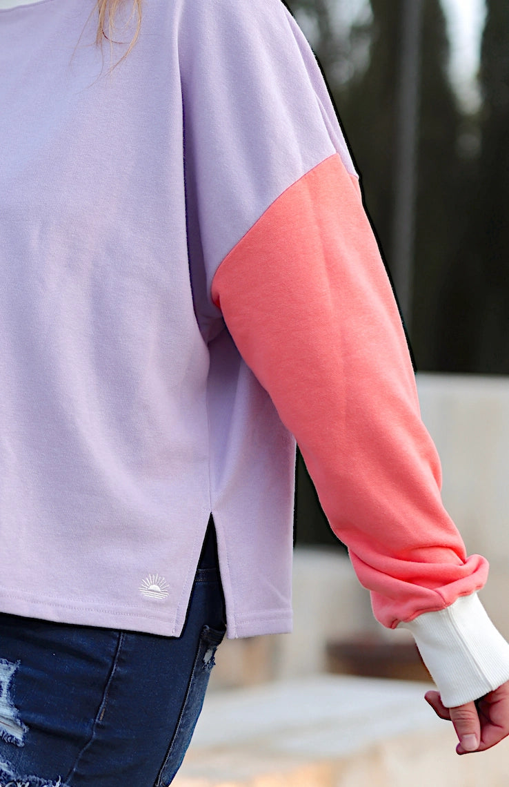 Day Off Pullover - Cotton Candy (Cream/Coral/Lilac)