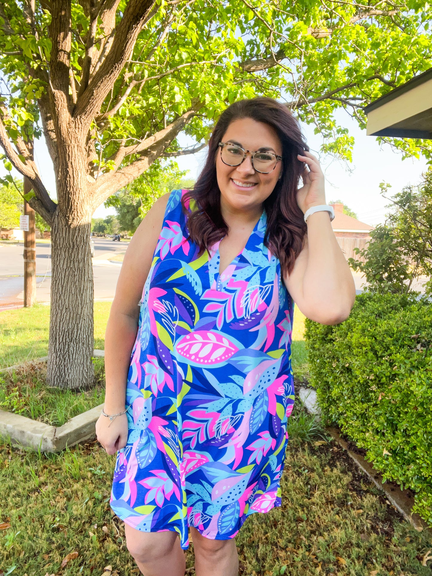 Lizzy Tank Dress - Royal Tropics