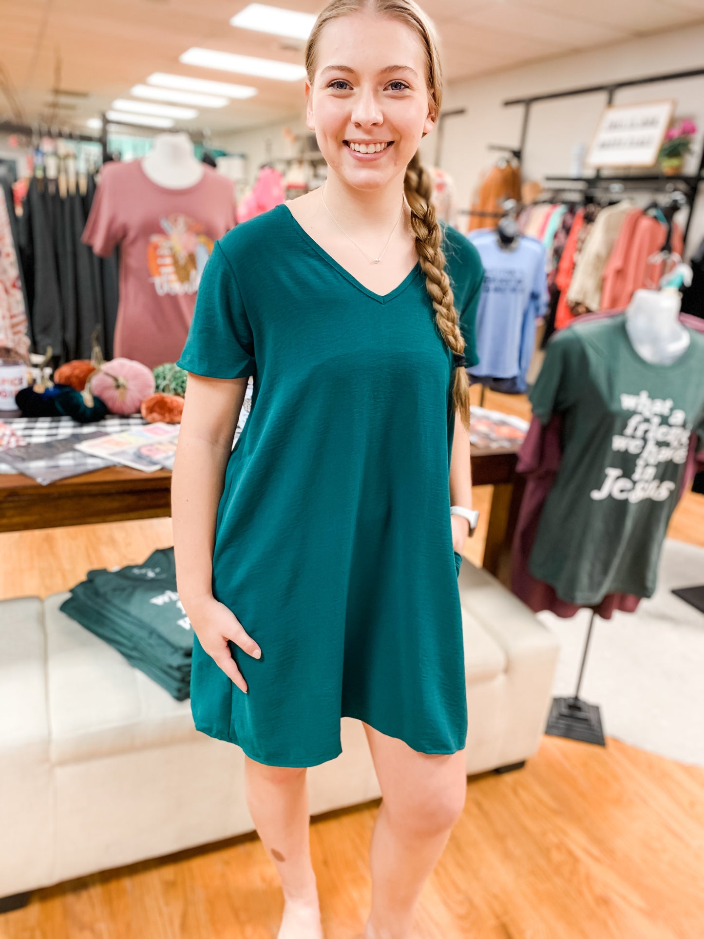 Everyday Shift Dress - Spruce
