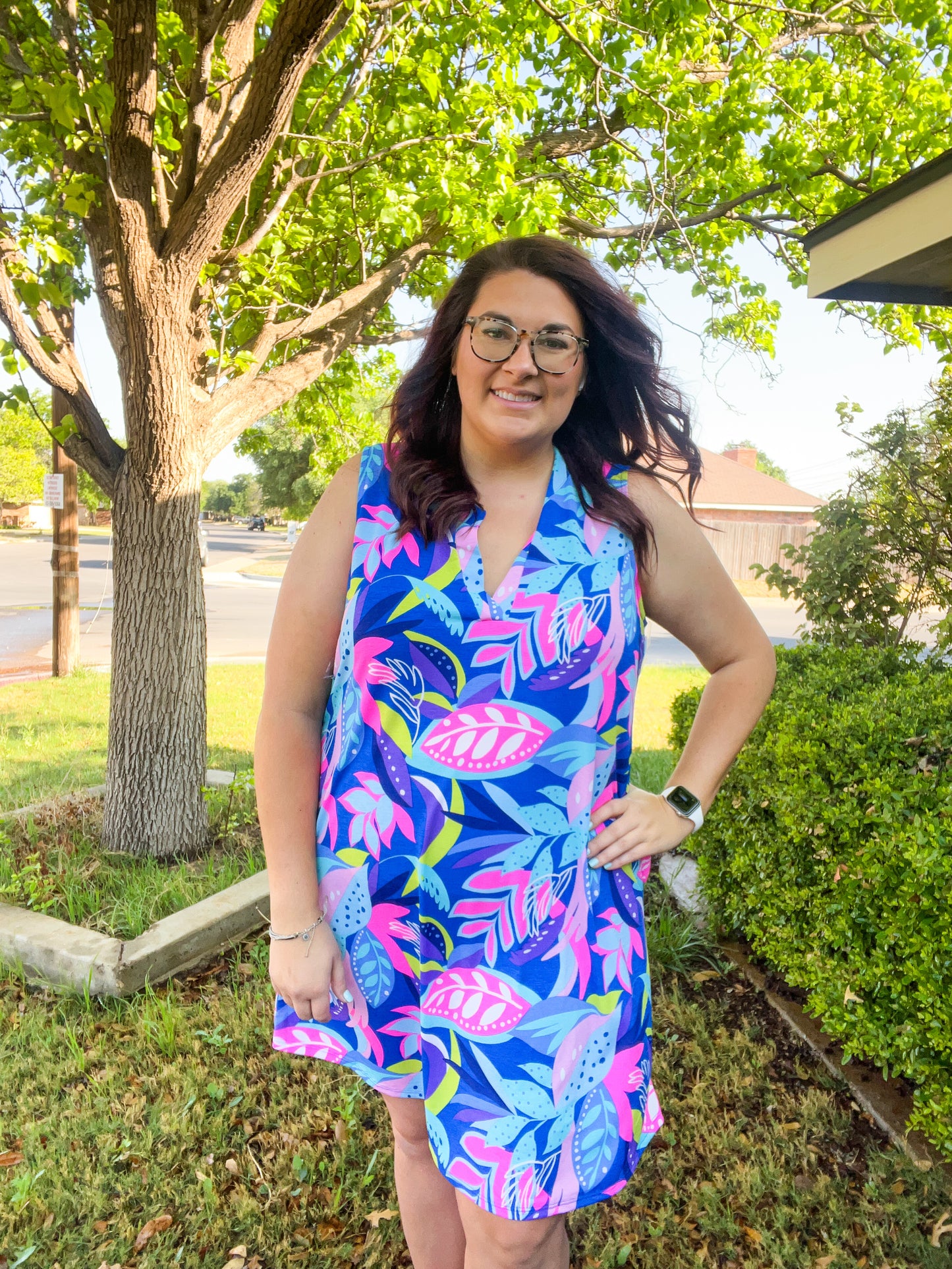 Lizzy Tank Dress - Royal Tropics