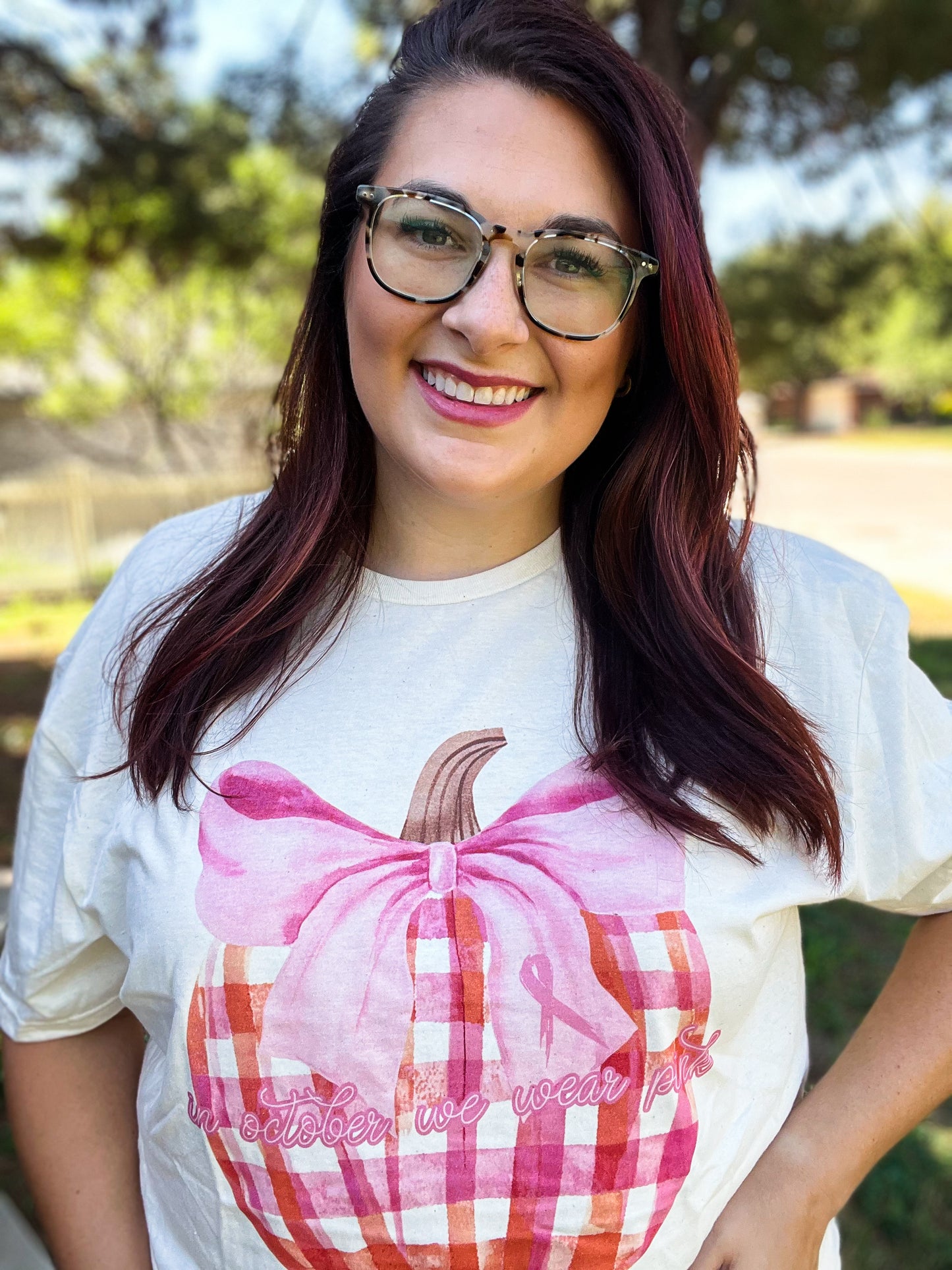 Pink Plaid Pumpkin