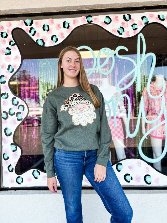 Leopard Santa Sweatshirt