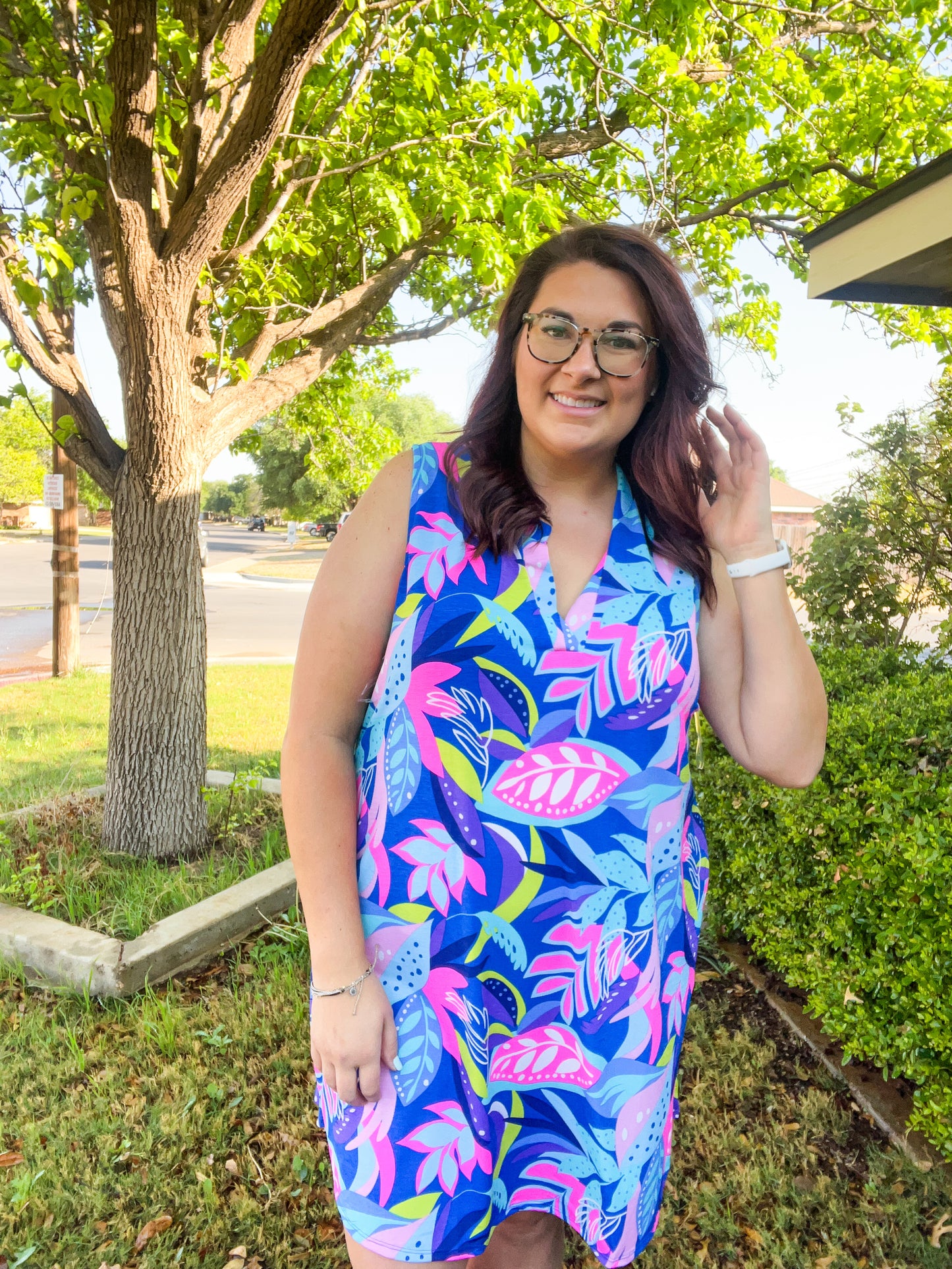Lizzy Tank Dress - Royal Tropics