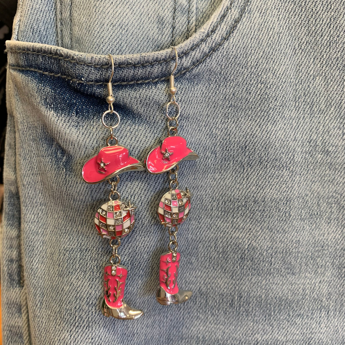 Cowgirl Two Steppin' Disco Dangle Earrings