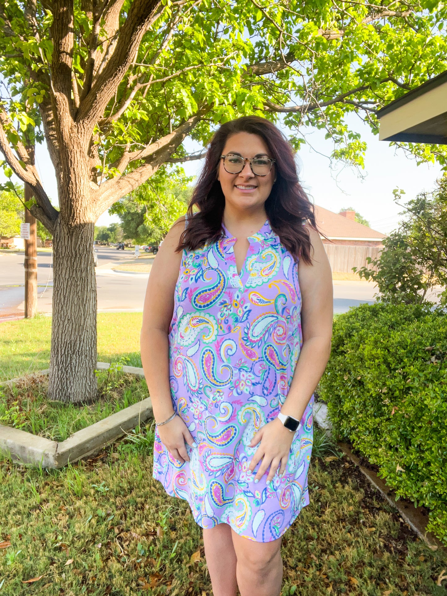 Lizzy Tank Dress - Lavender Paisley