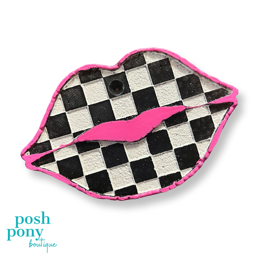 Checkered Lips Car Freshie