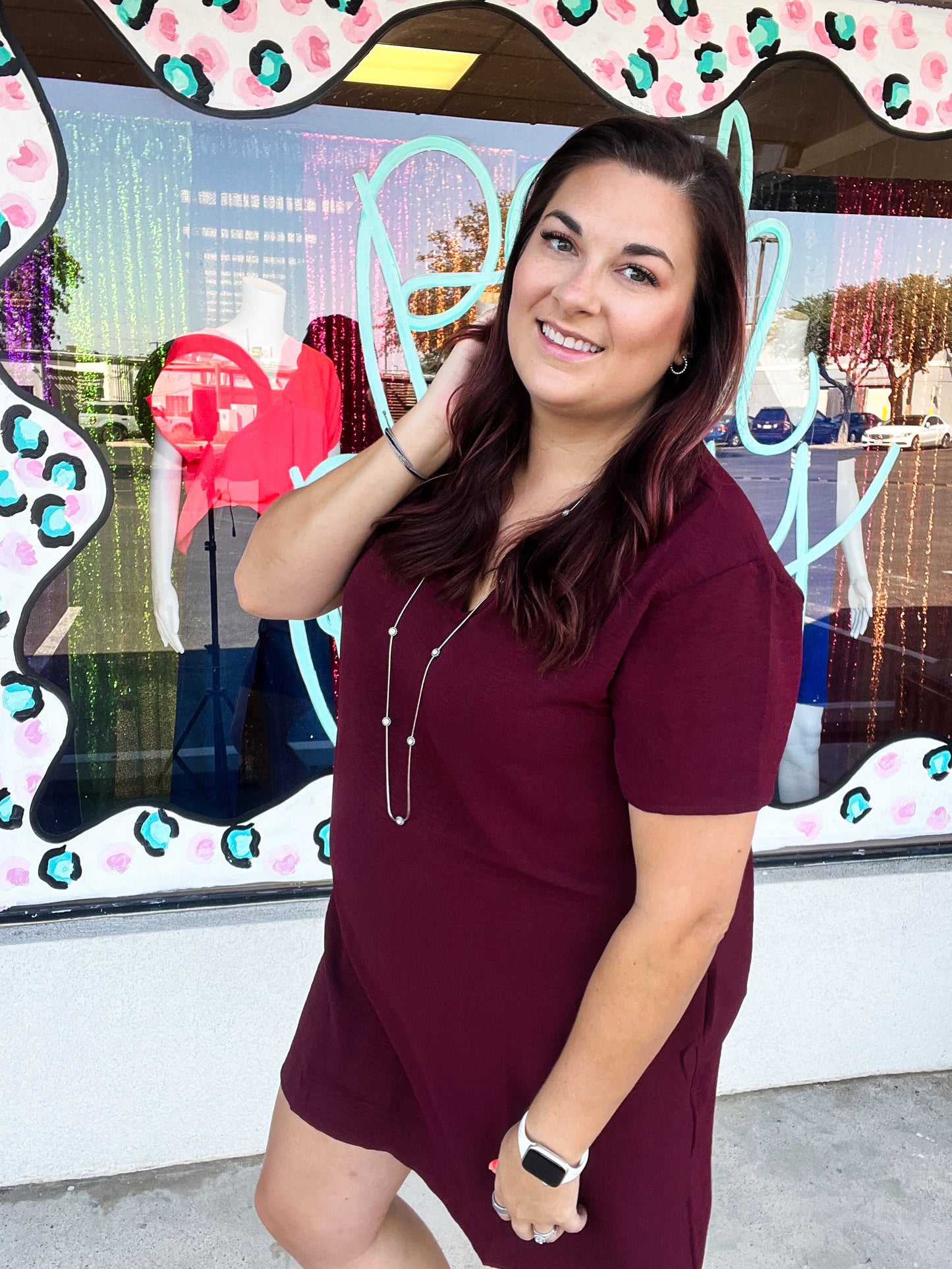 Everyday Shift Dress - Port