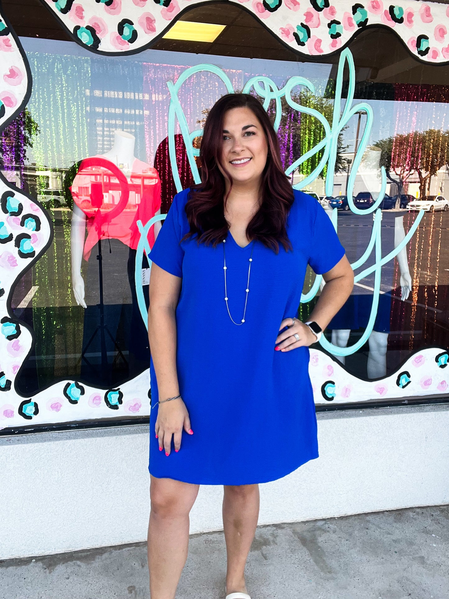 Everyday Shift Dress - Royal Blue