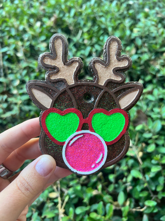 Bubble Gum Reindeer Car Freshie