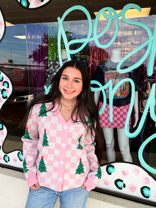 Checkered Christmas Tree Sweater
