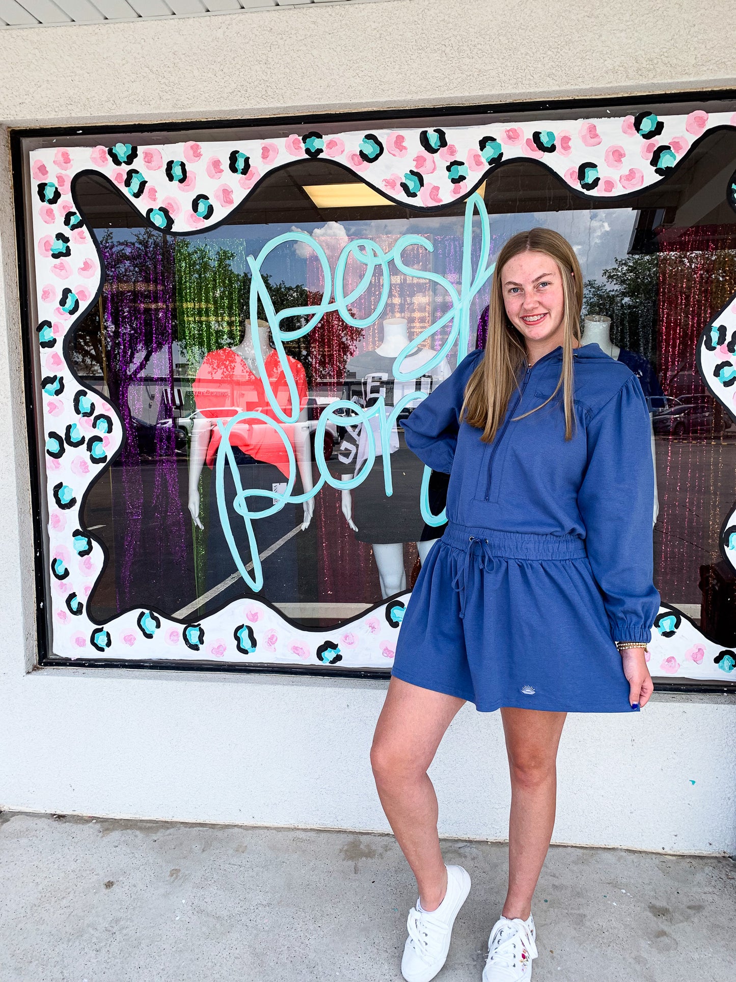 Jet Setter Hoodie Skort Dress- Marine