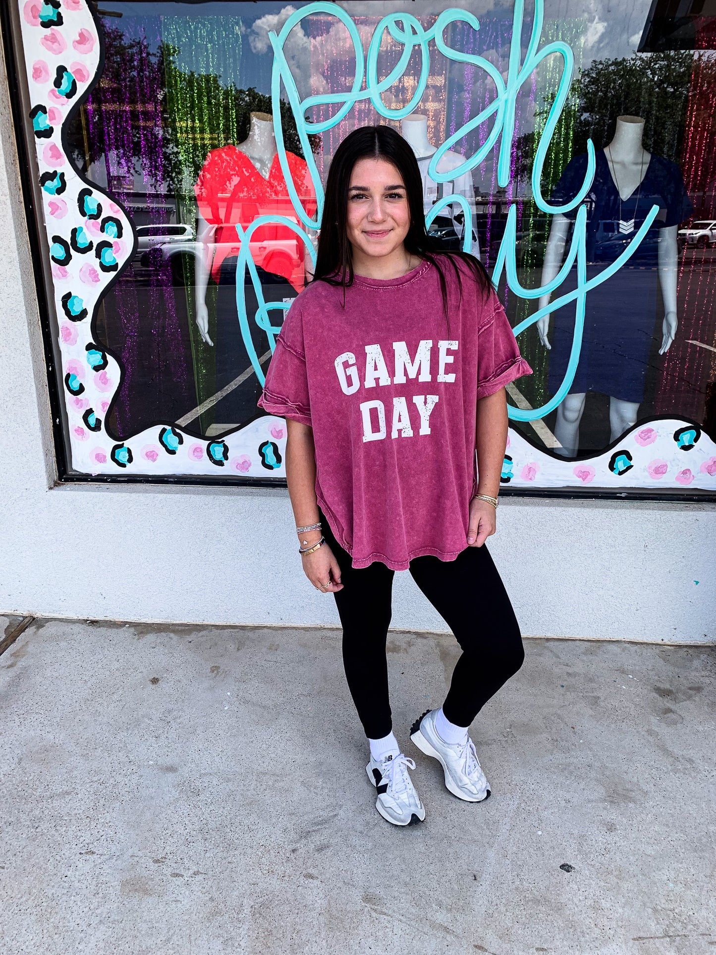 Game Day Raspberry Oversized Top