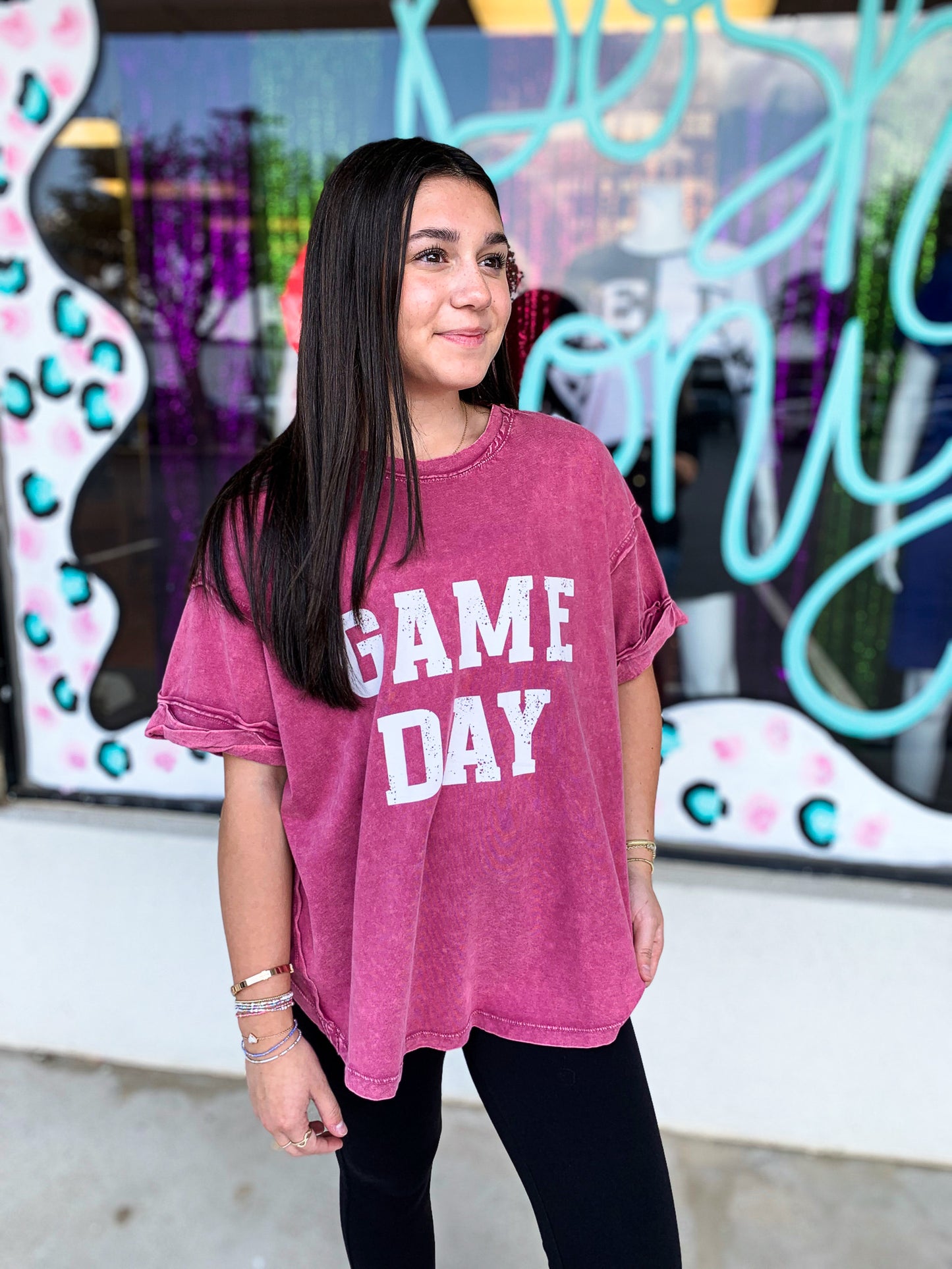 Game Day Raspberry Oversized Top