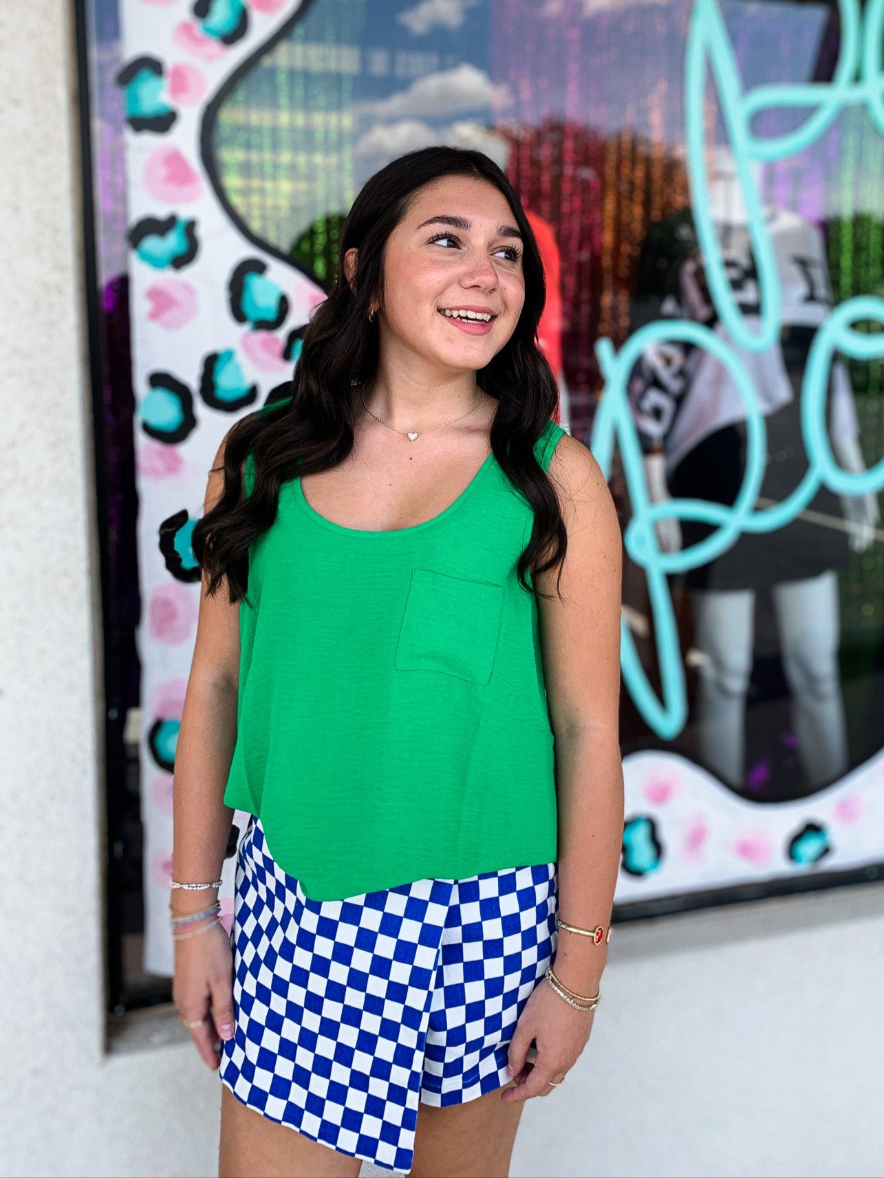 Game Day Checkered Overlay Skort