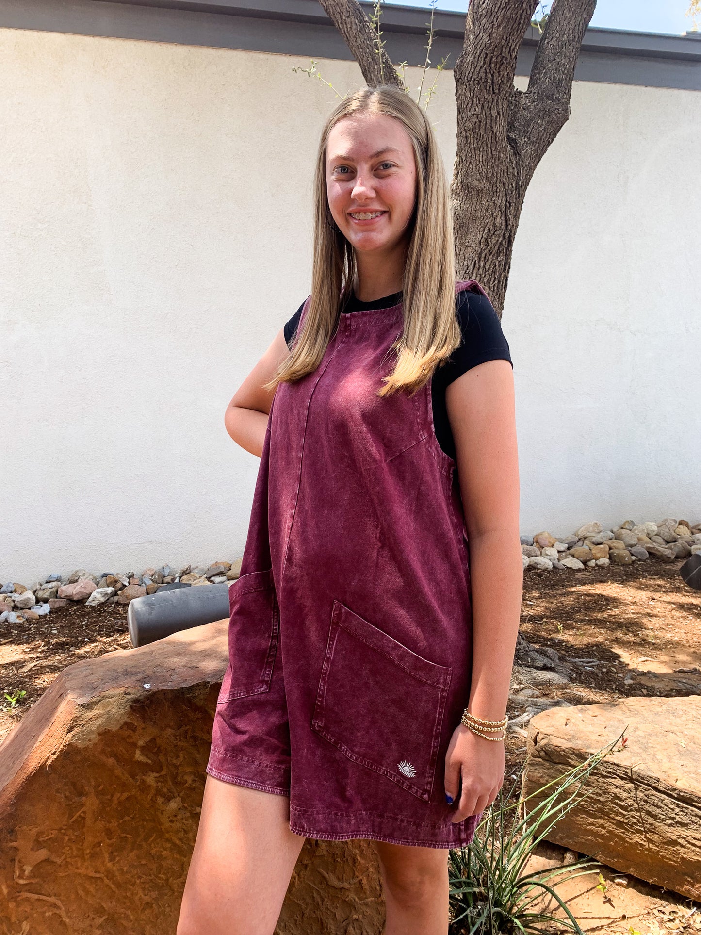 Tailgate Romper- Maroon