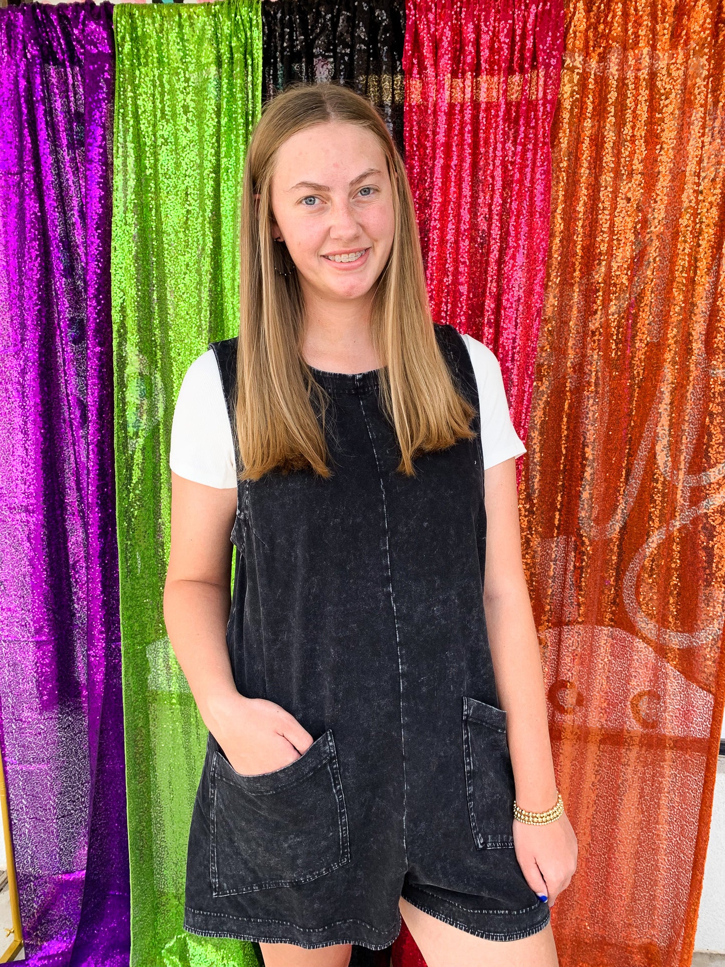 Tailgate Romper - Mineral Wash Midnight
