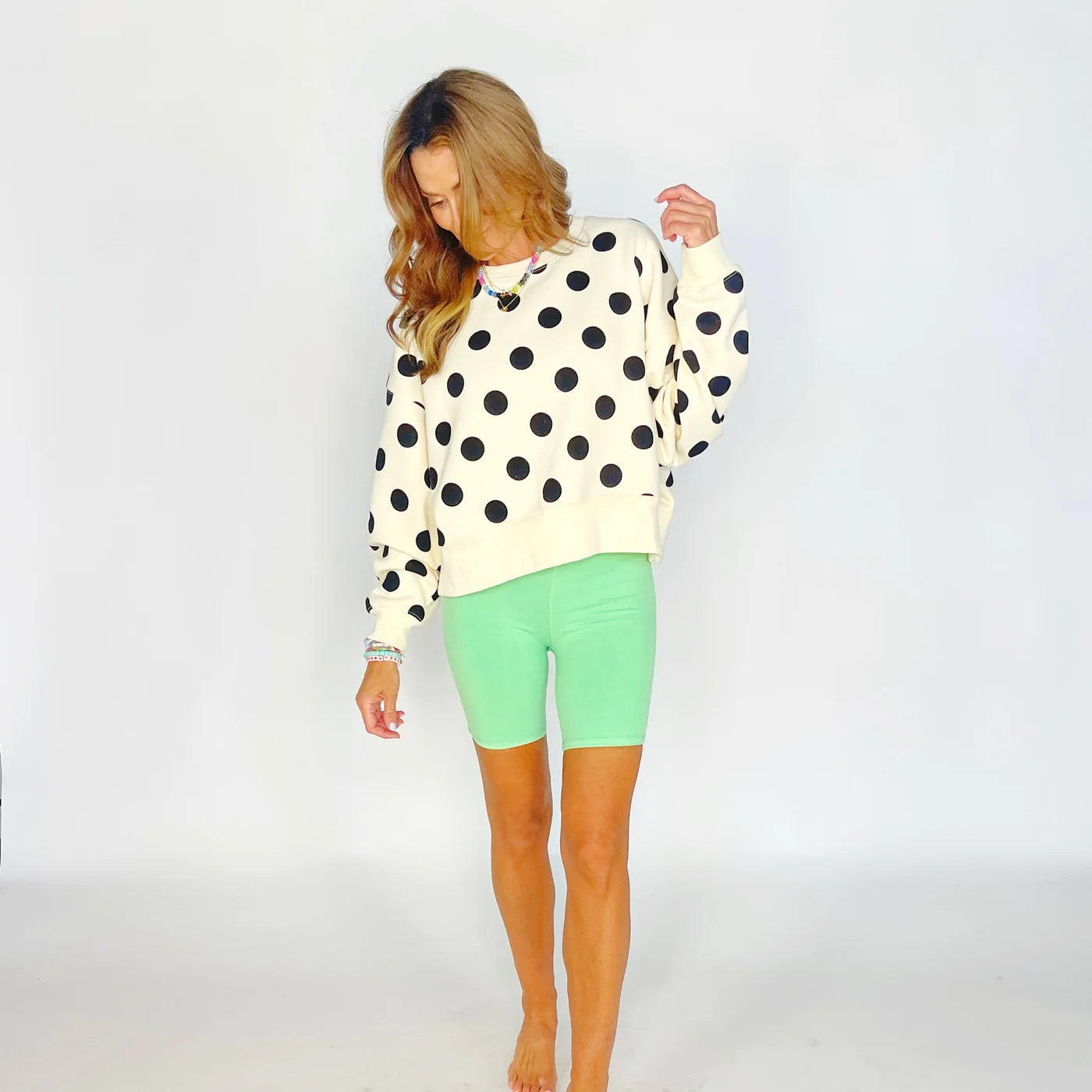 Polka Dot Crop Sweatshirt