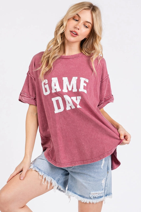 Game Day Raspberry Oversized Top