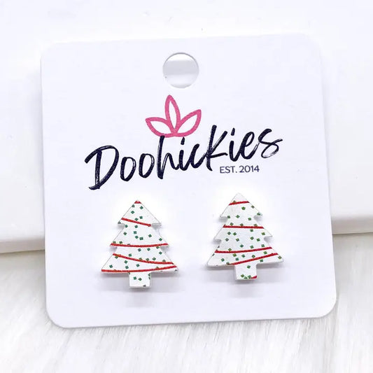 White Christmas Tree Studs