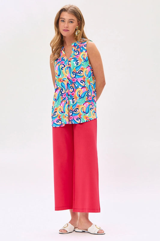 Colorful Abstract Paisley Sleeveless Top