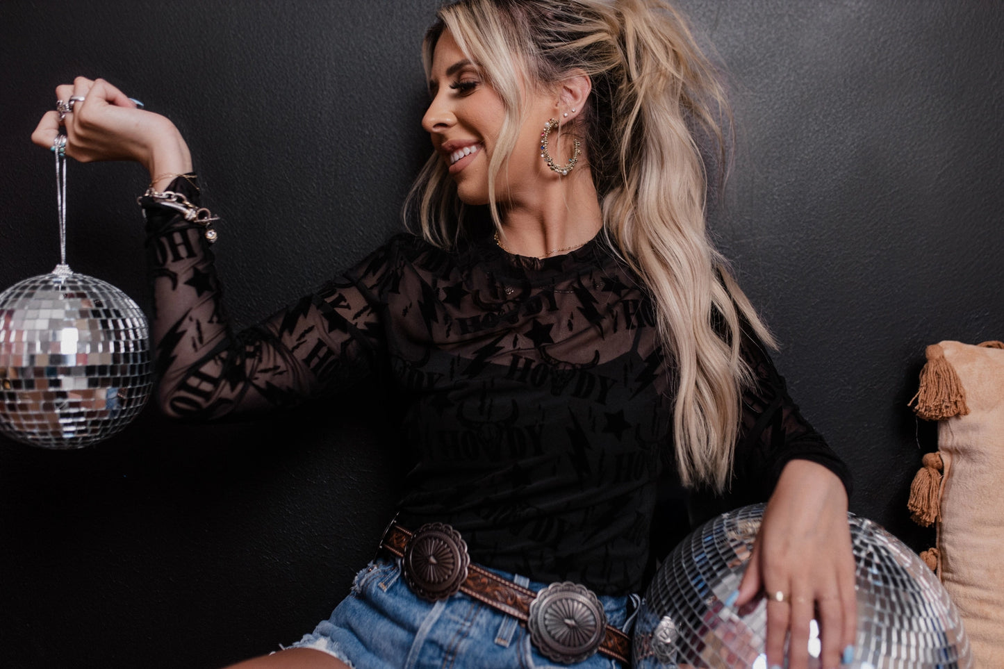 Thunder Roll Mesh Top