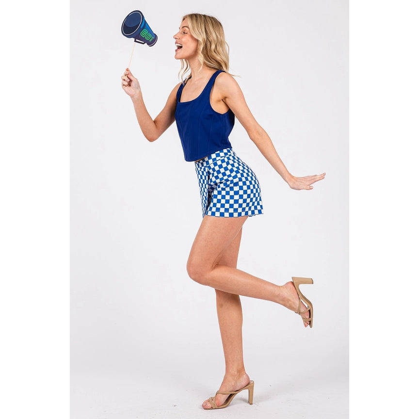 Game Day Checkered Overlay Skort