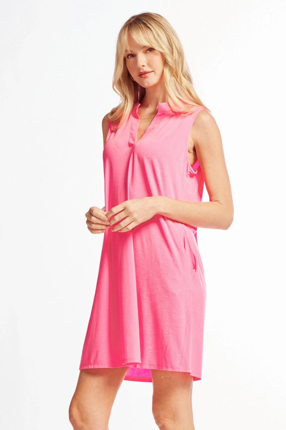 Lizzy Tank Dress - Neon Pink