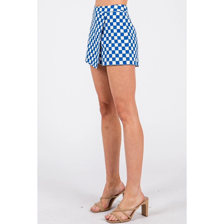 Game Day Checkered Overlay Skort