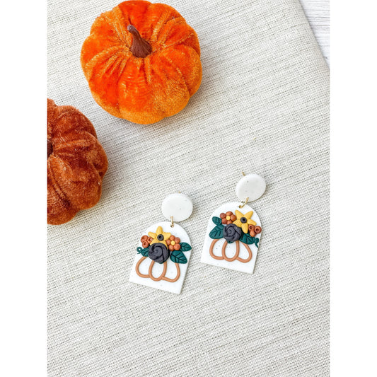 Fall Flowers Clay Earrings
