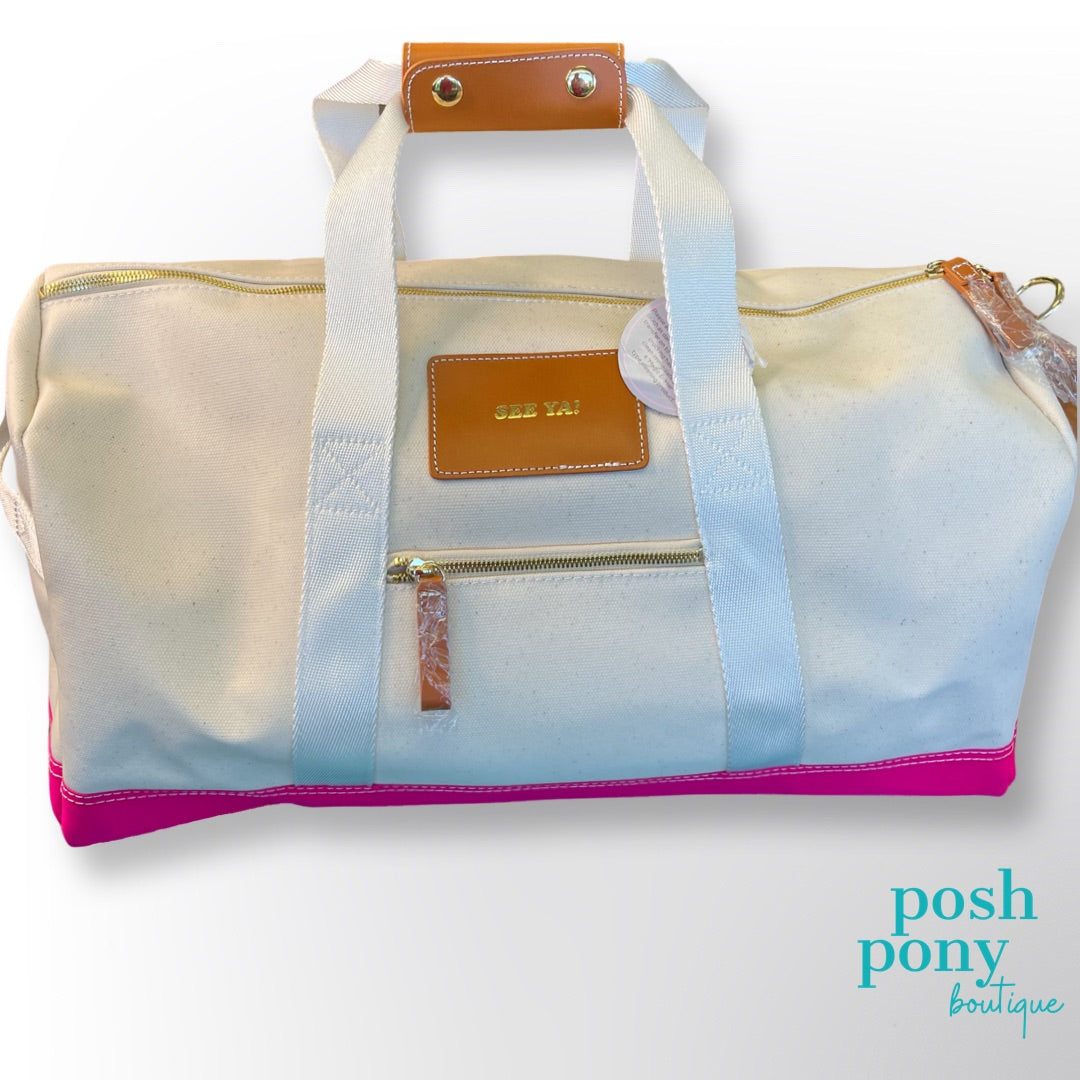 Dakota Duffel Bag / Pink (Personalization)