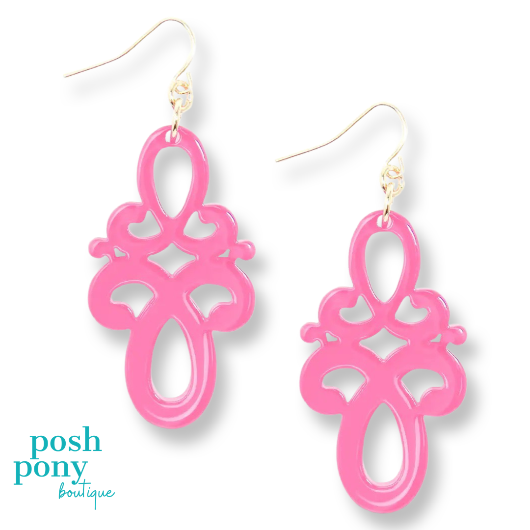 Double Scroll Drop Earring