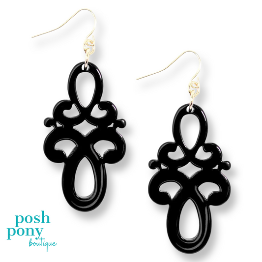 Double Scroll Drop Earring