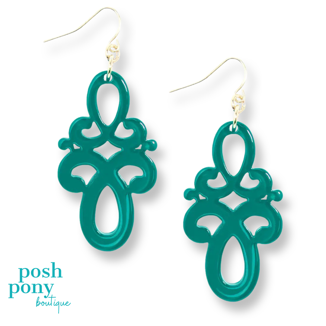 Double Scroll Drop Earring