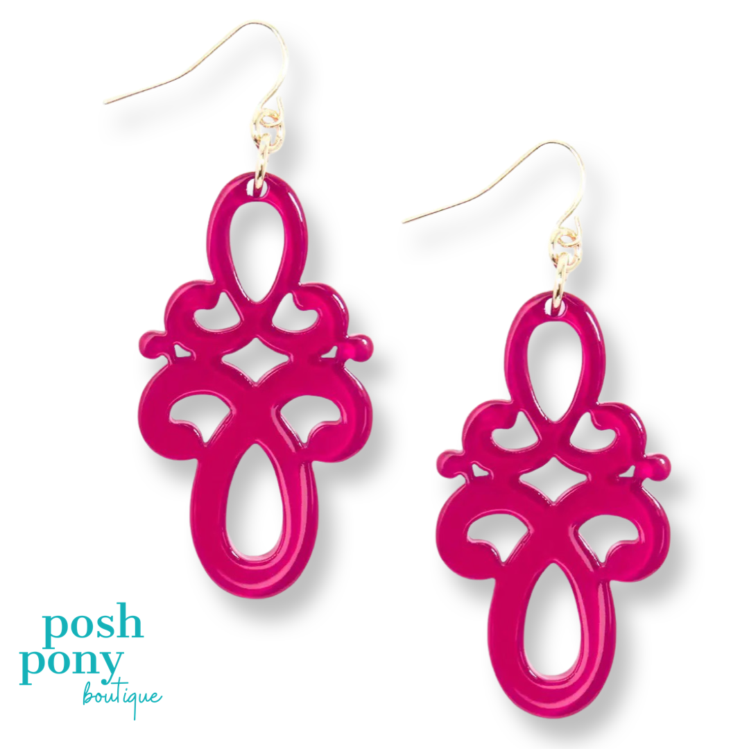 Double Scroll Drop Earring