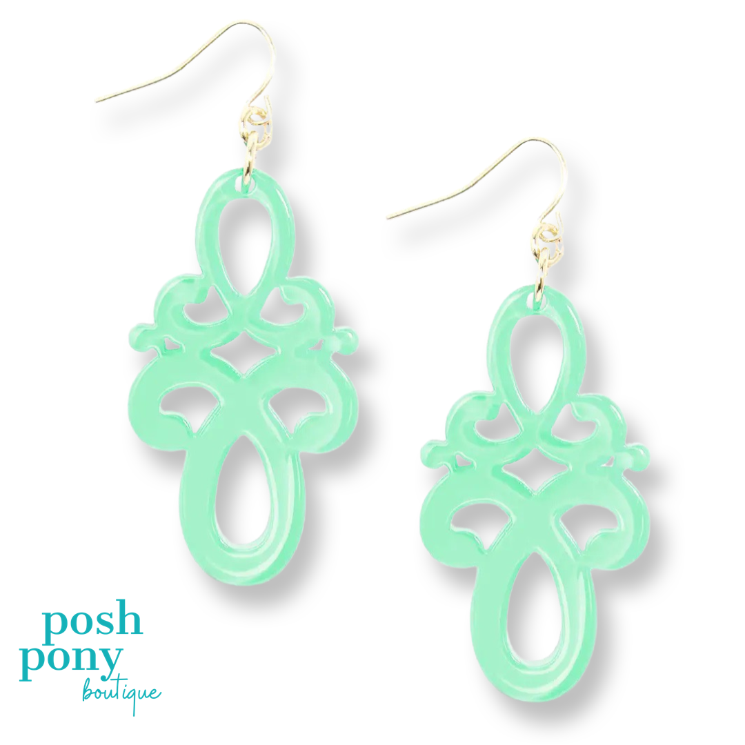 Double Scroll Drop Earring