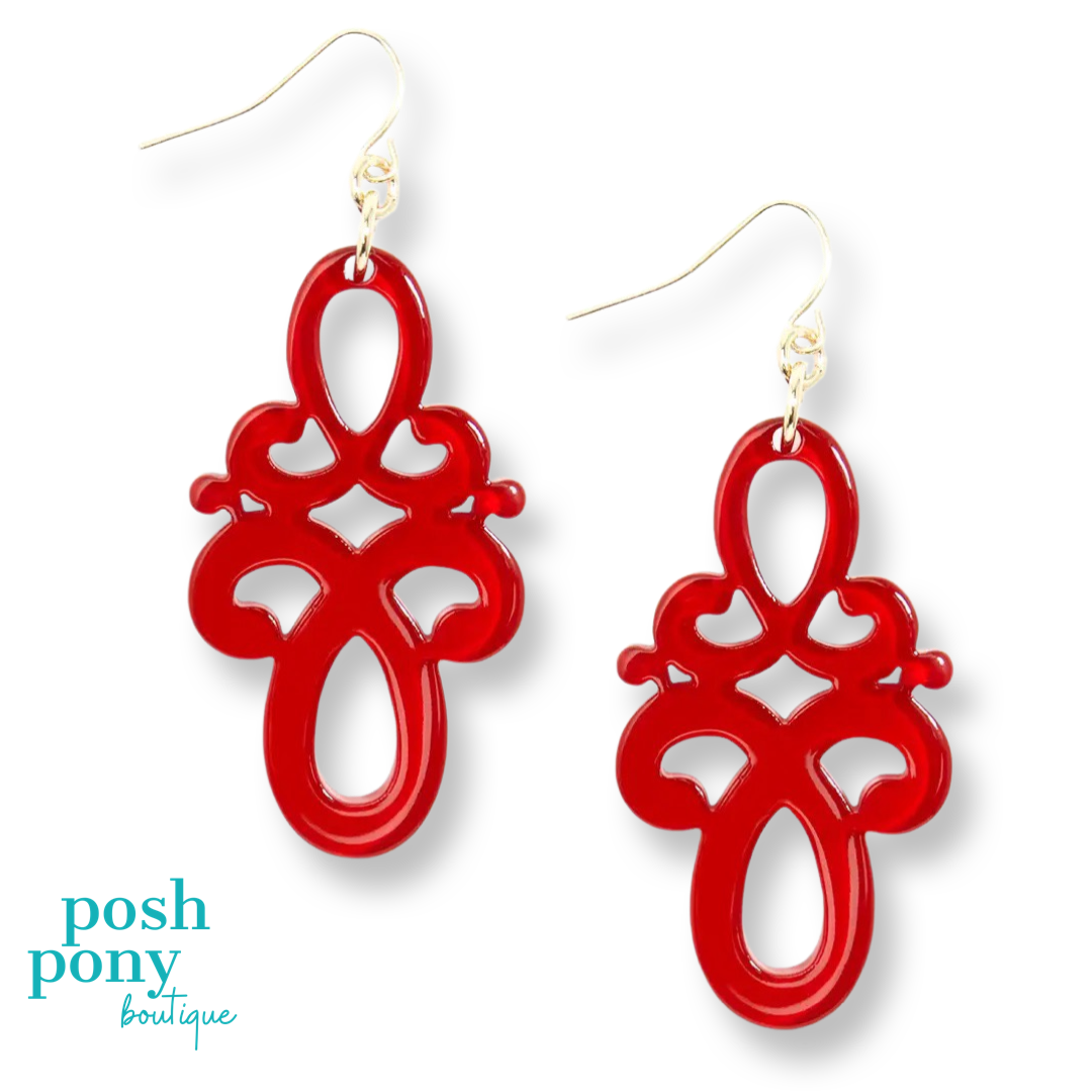 Double Scroll Drop Earring